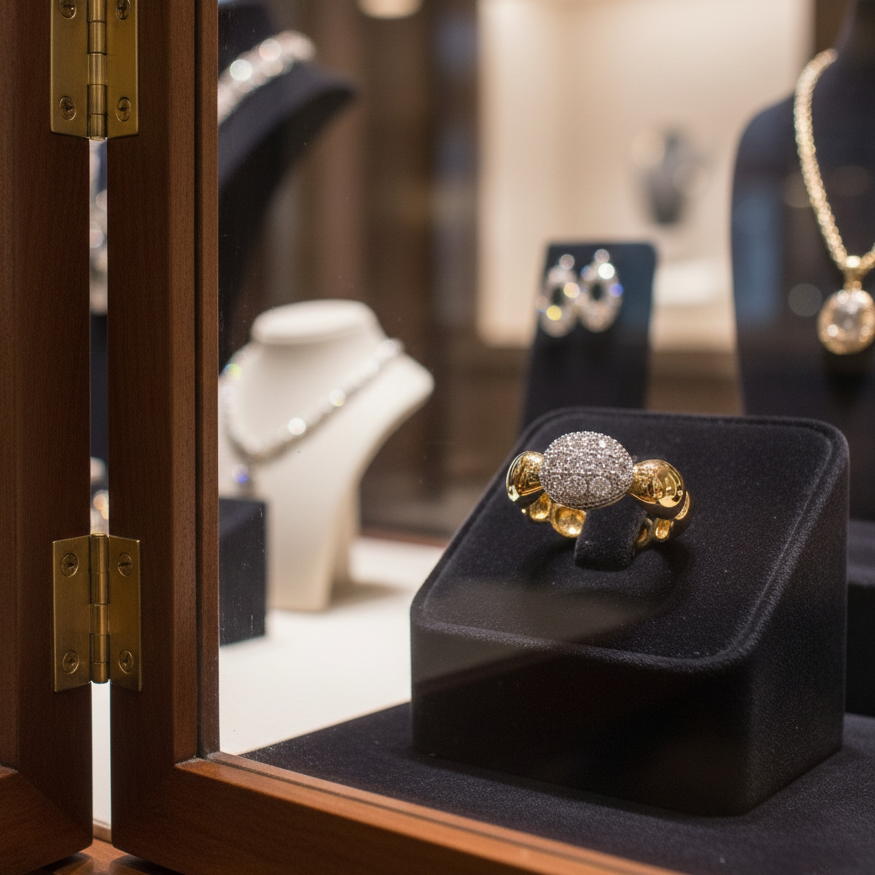 Bague Pavée en Zirconium – Plaqué Or 18 Carats