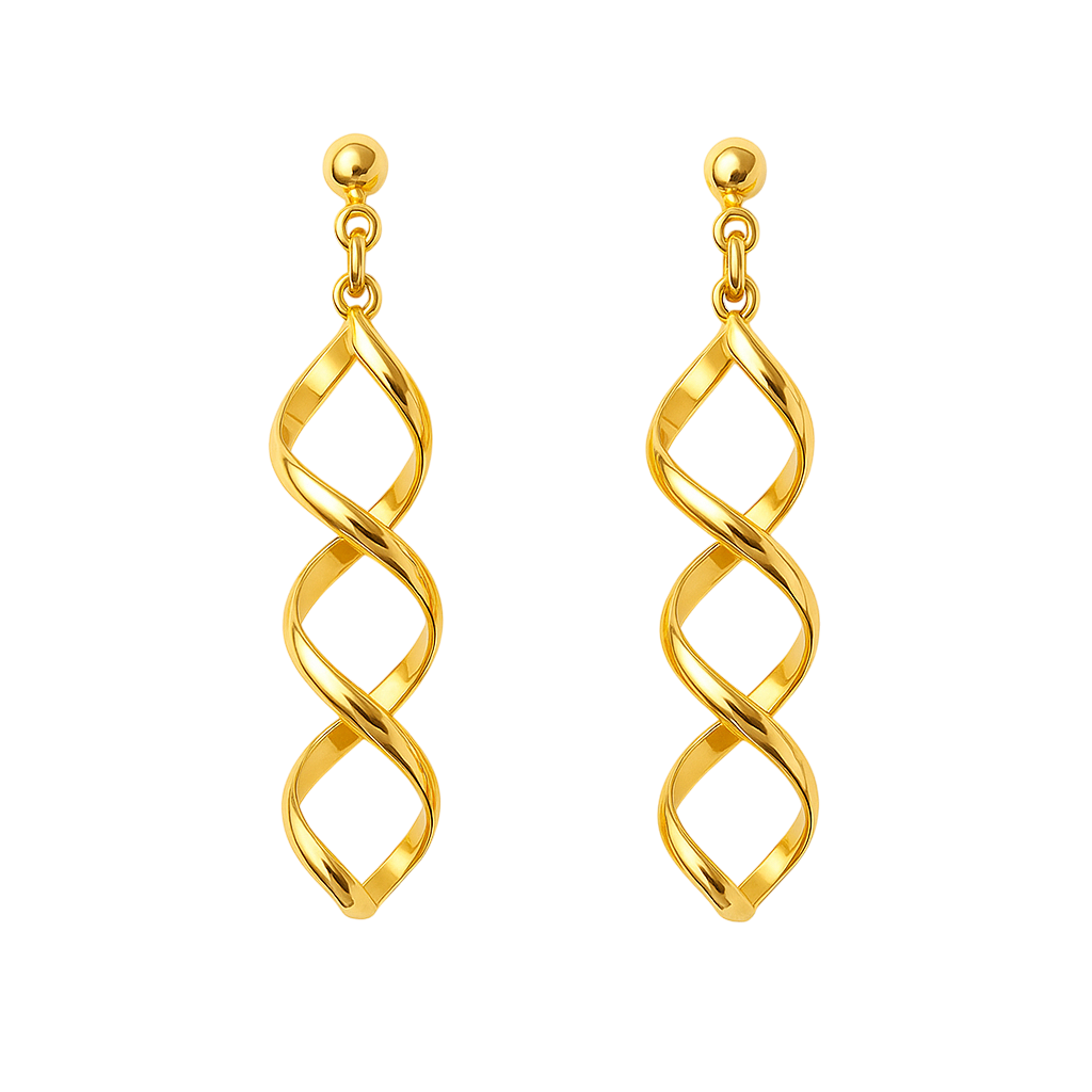 Boucles d’oreilles torsadées – Plaqué Or  | pendantes élégantes