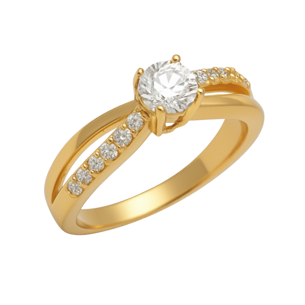Bague Femme Plaqué Or – Zirconium Étincelant – Finition Luxe