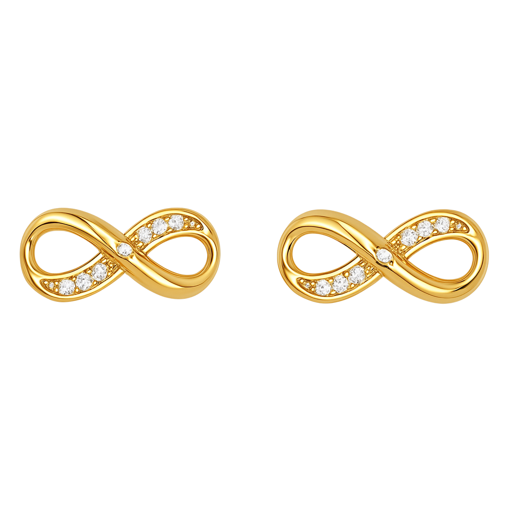 Boucles d’oreilles Infinity – Plaqué Or 18K & Zirconiums