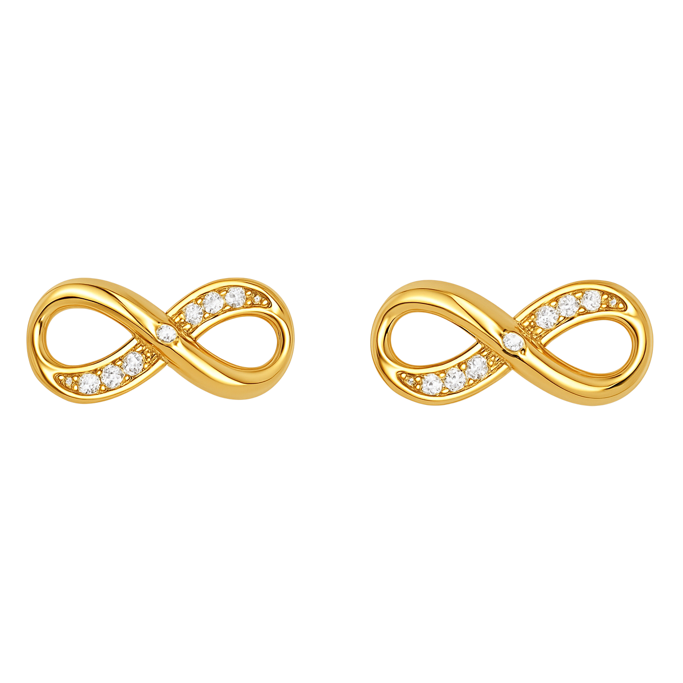 Boucles d’oreilles Infinity – Plaqué Or 18K & Zirconiums