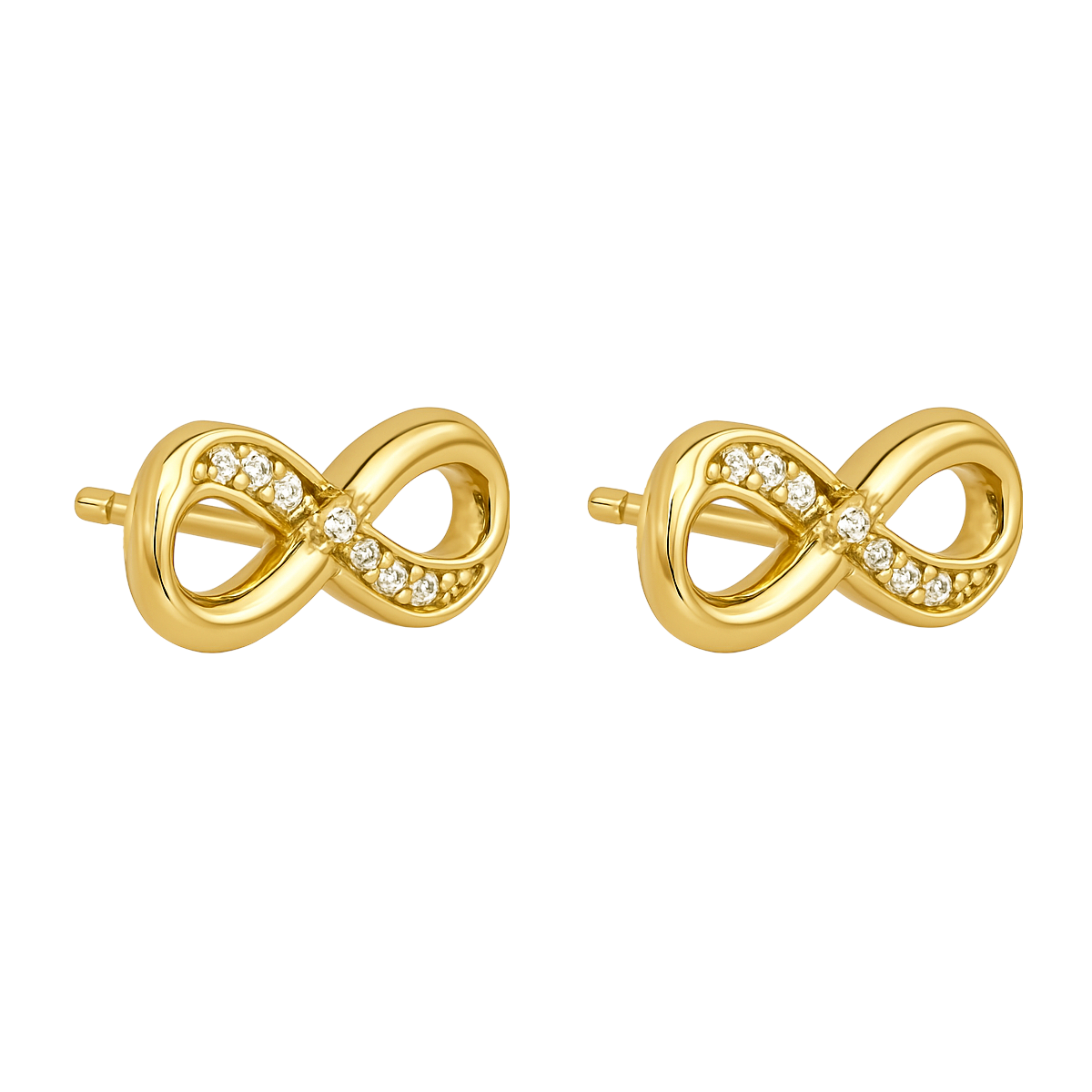 Boucles d’oreilles Infinity – Plaqué Or 18K & Zirconiums