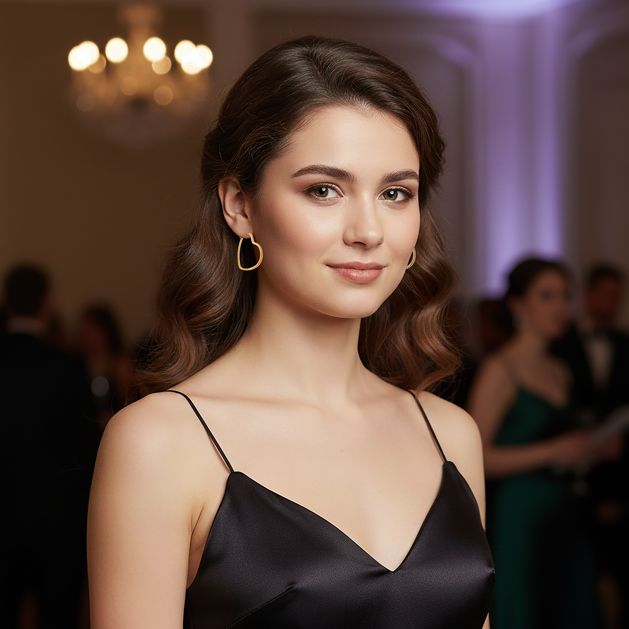 Boucles d’oreilles créoles Cœur – Plaqué or 18 carats