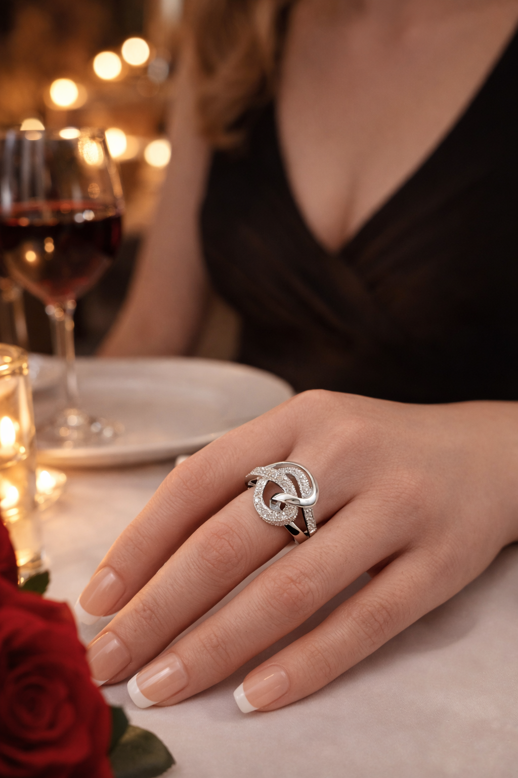 Bague Design en Argent 925 Rhodié & Zirconium