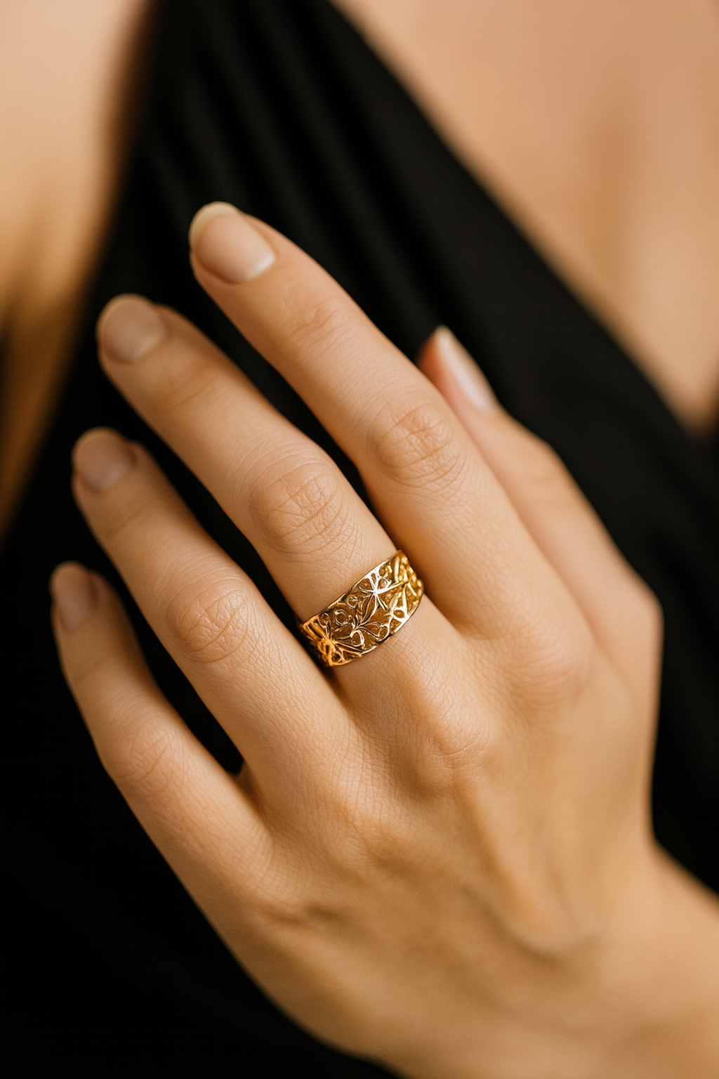 Bague Filigrane en Plaqué Or | Bijou Élégant & Durable