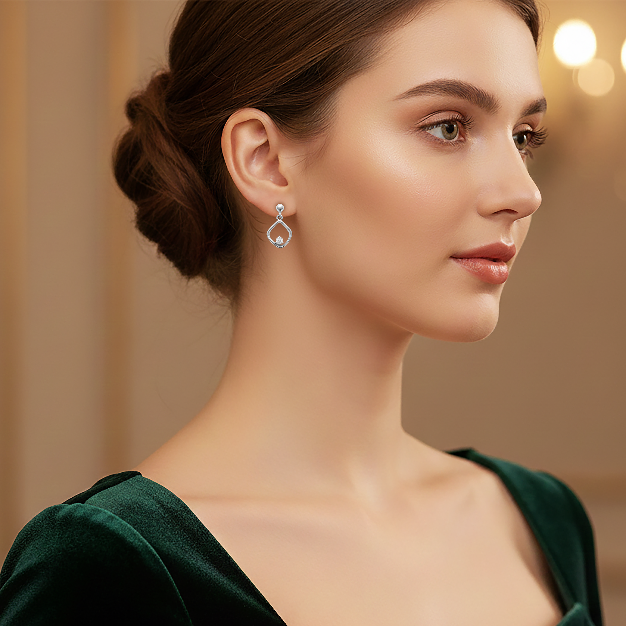 Boucles d’oreilles pendantes en argent rhodié & zirconium blanc – Élégance minimaliste