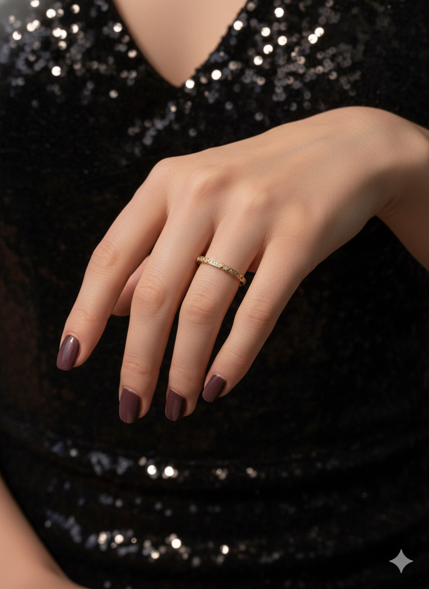 Bague Femme plaqué or – Anneau zirconium étincelant