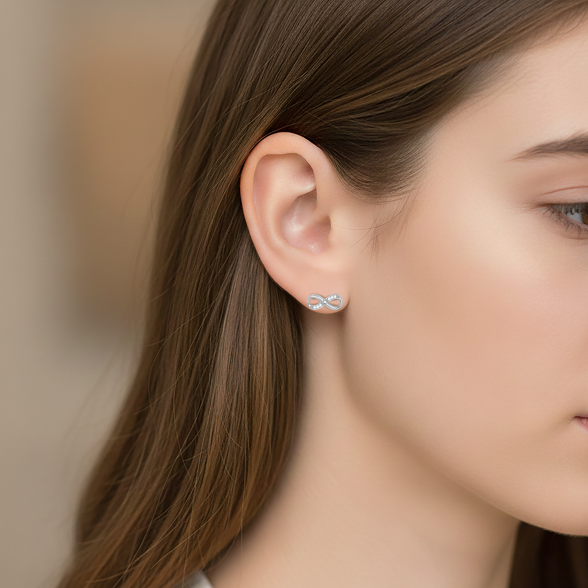 Boucles d’oreilles Infinity – Argent 925 & Zirconiums