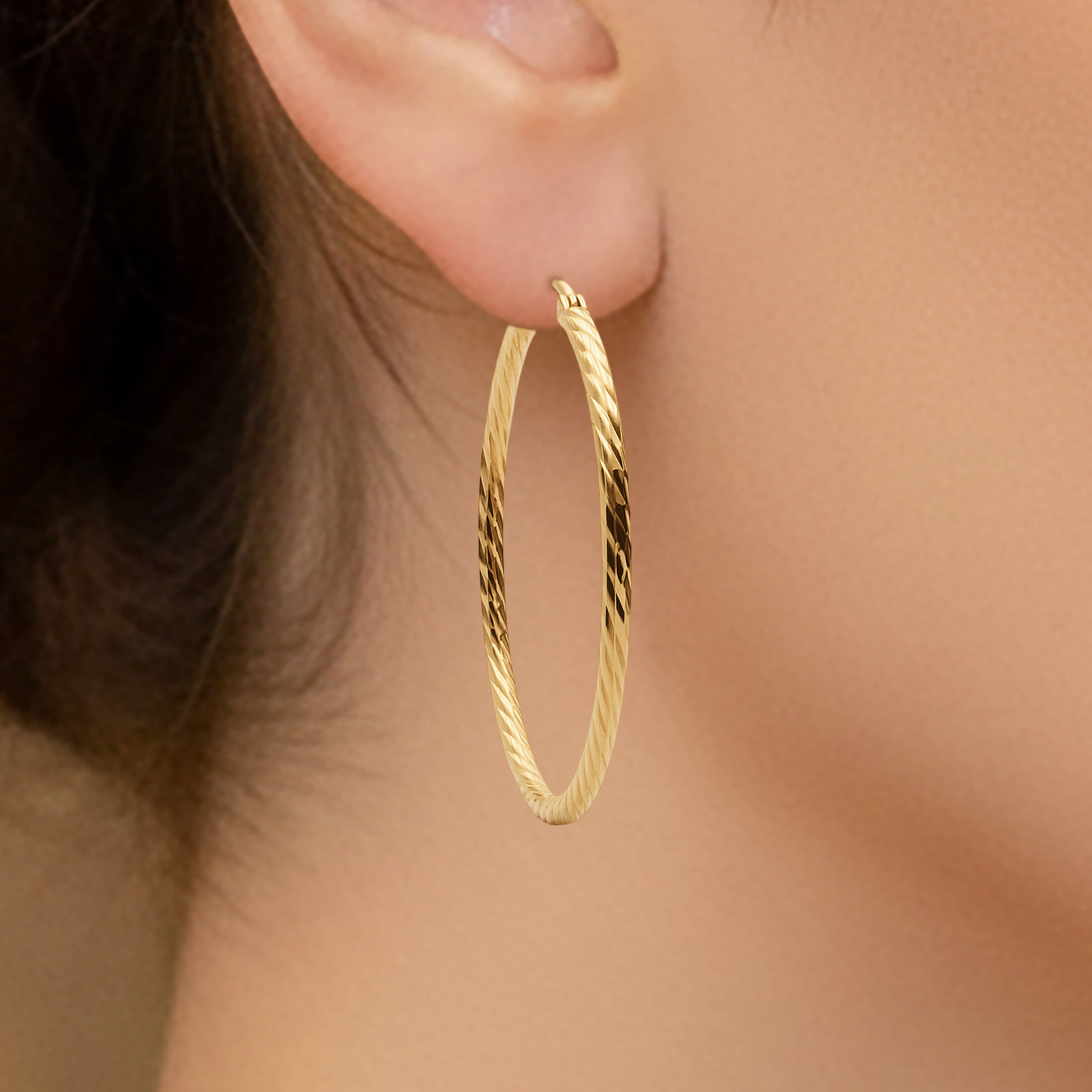 Créoles Plaqué Or 4 cm – Finition Torsadée