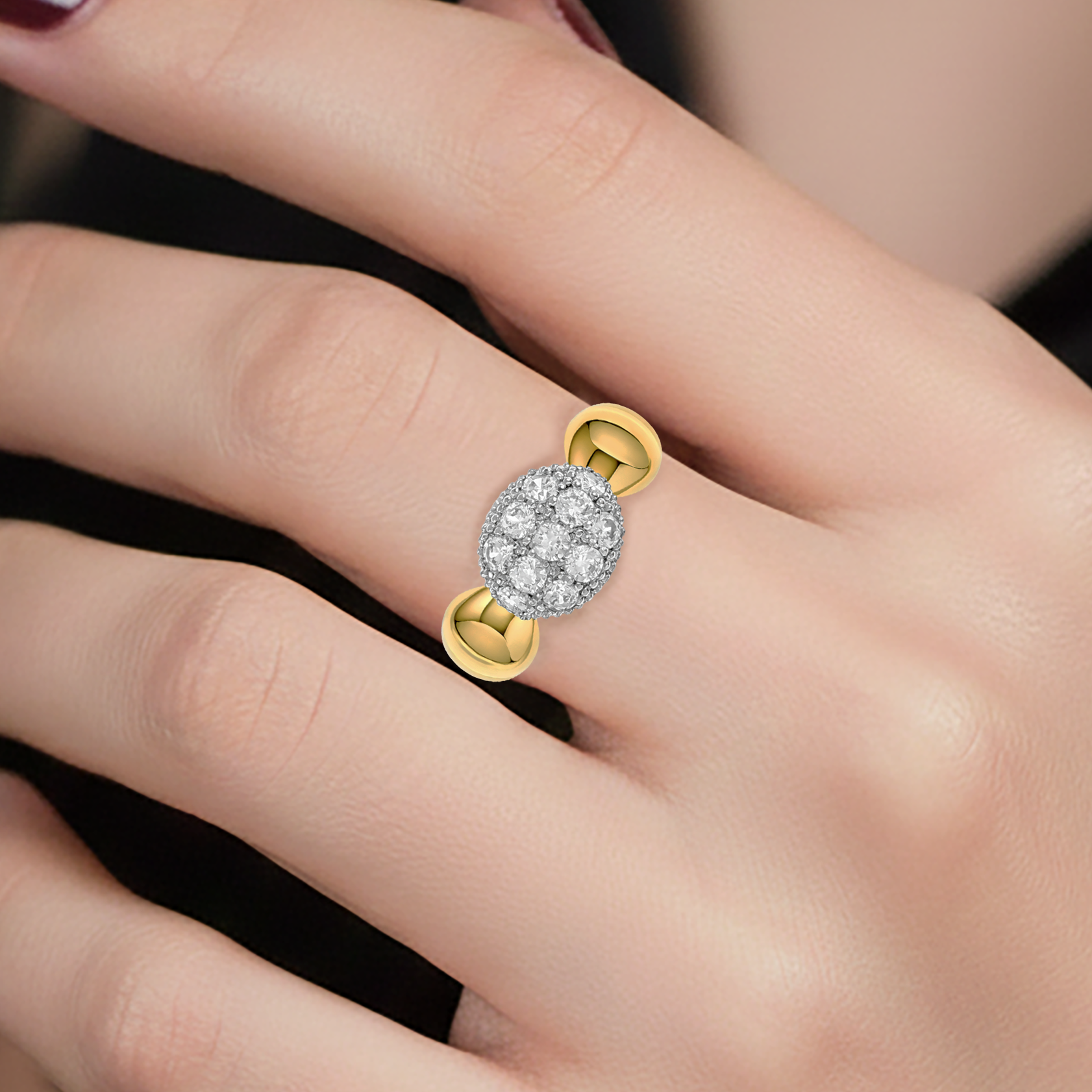 Bague Pavée en Zirconium – Plaqué Or 18 Carats