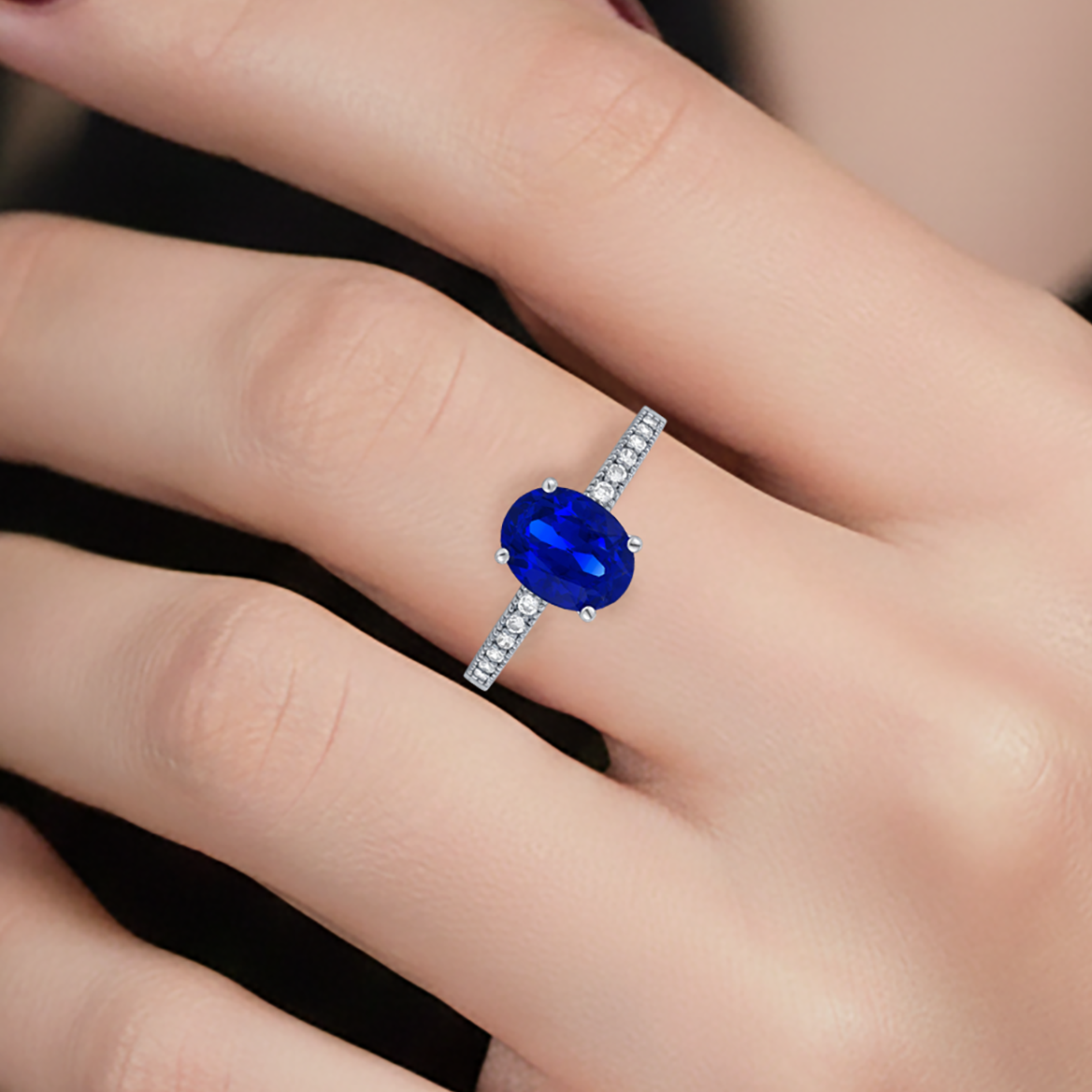 Bague Élégance Bleu Saphir – Argent 925 Rhodié
