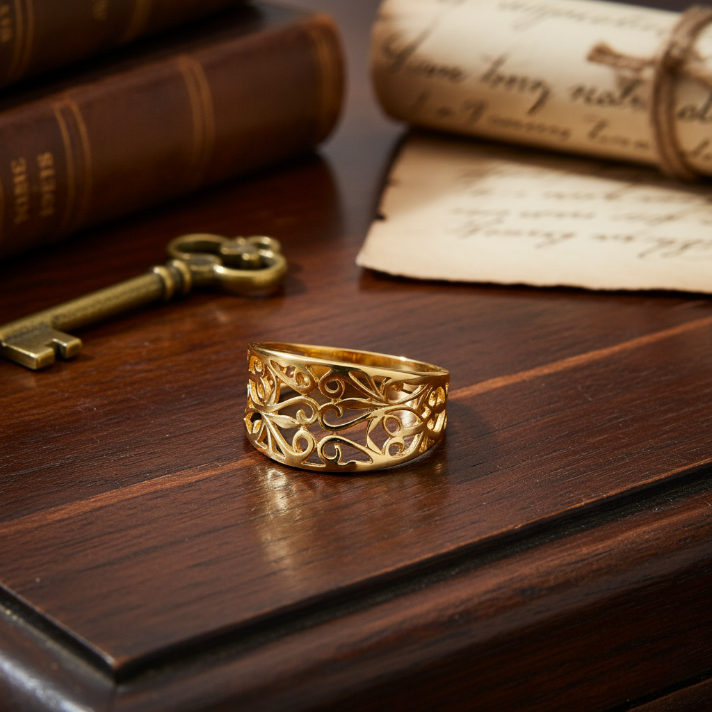 Bague Filigrane en Plaqué Or | Bijou Élégant & Durable