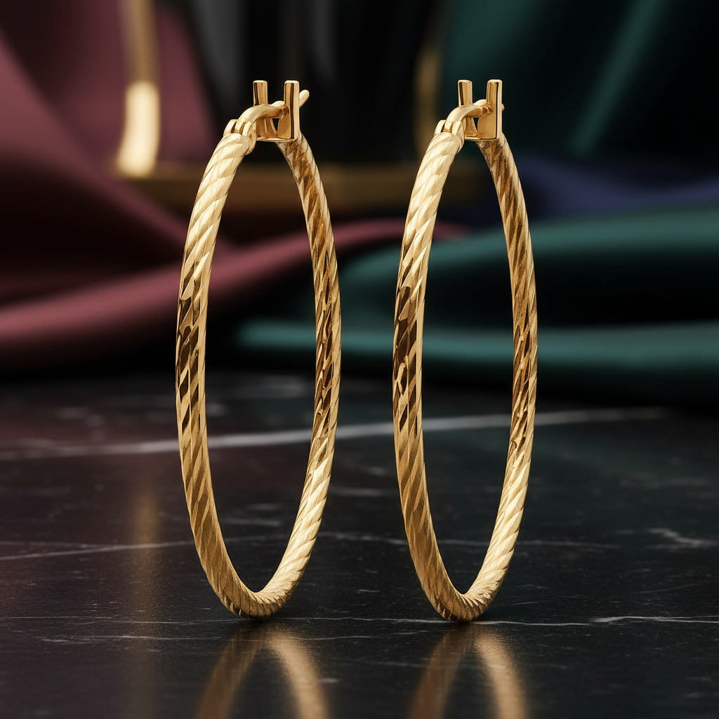 Créoles Plaqué Or 4 cm – Finition Torsadée