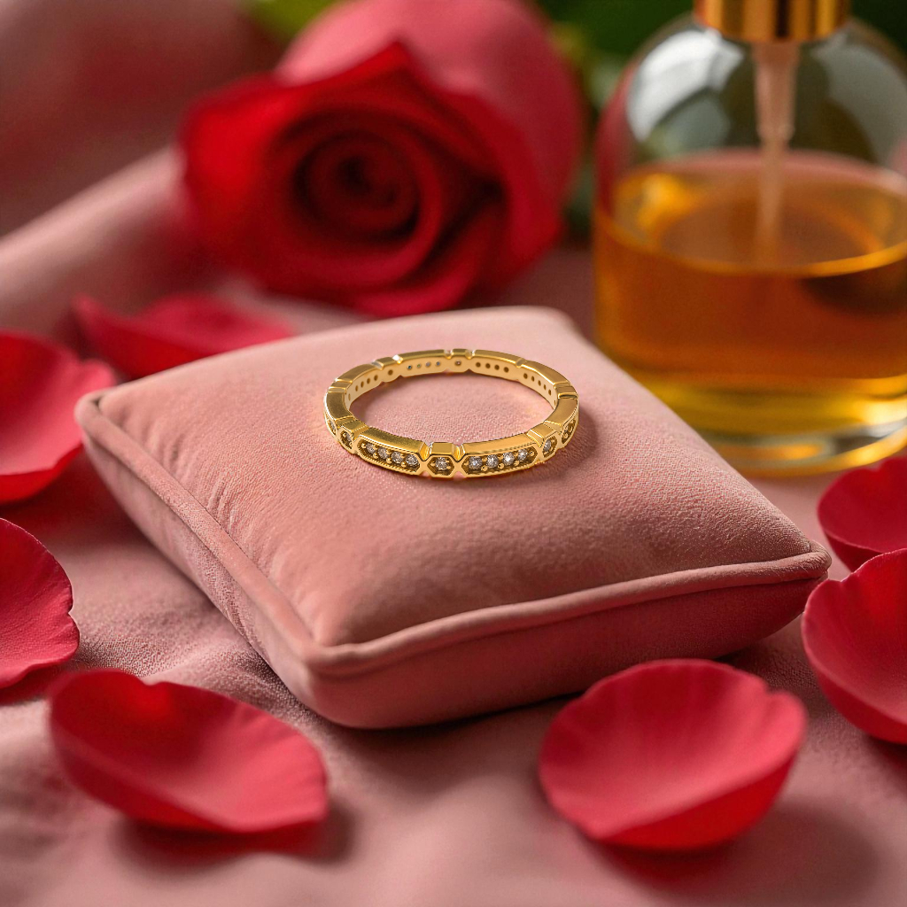 Bague Femme plaqué or – Anneau zirconium étincelant