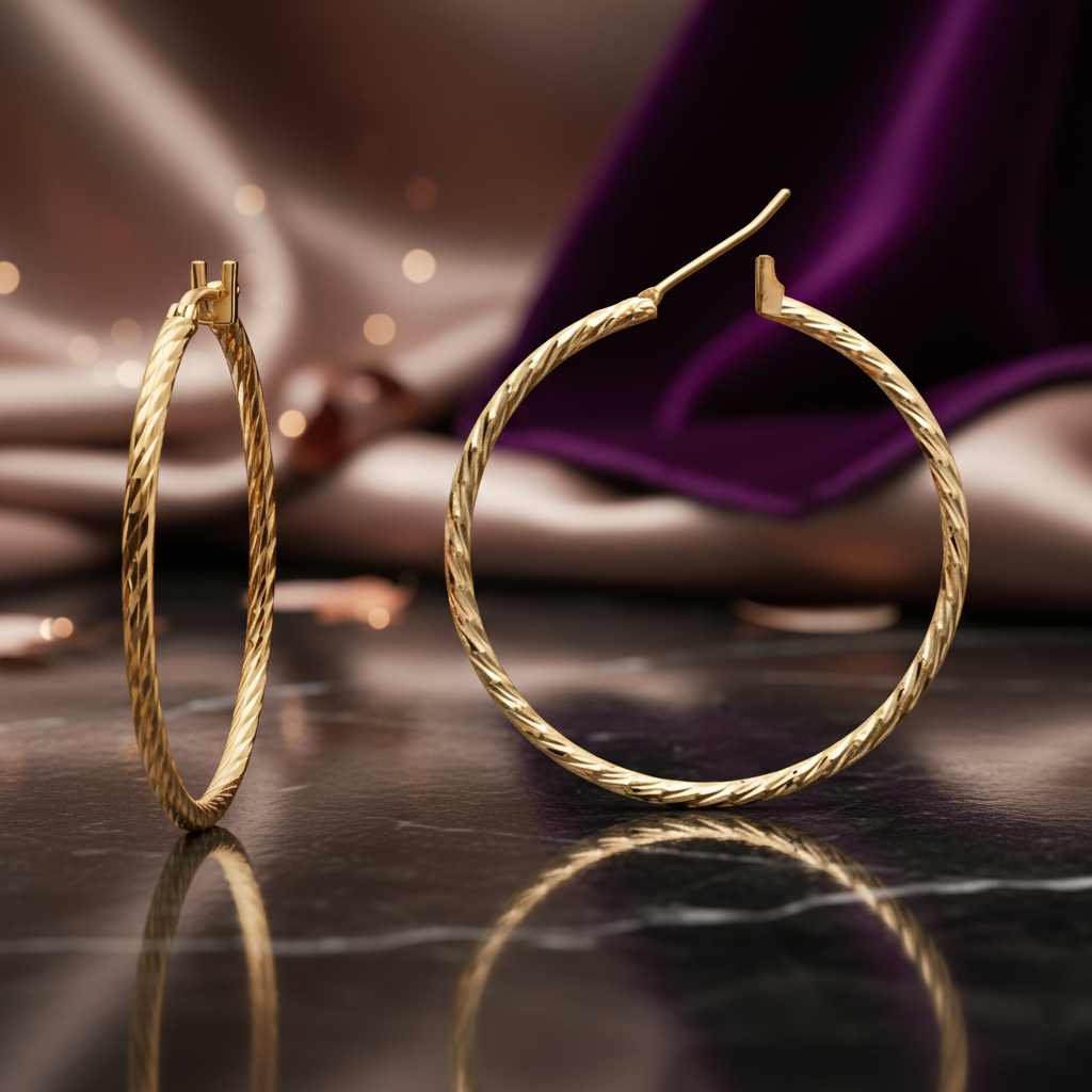 Créoles Plaqué Or 4 cm – Finition Torsadée