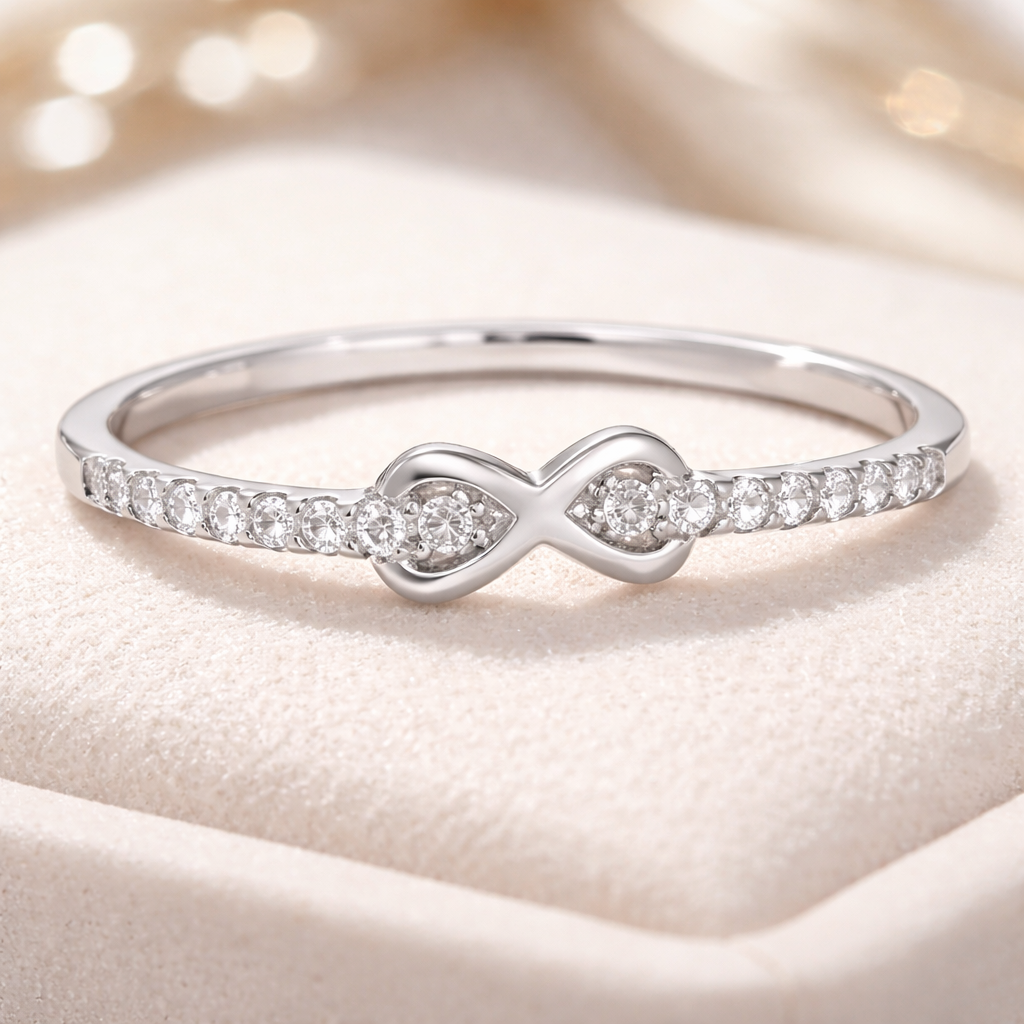Bague Infini en Argent 925 Rhodié & Zirconium
