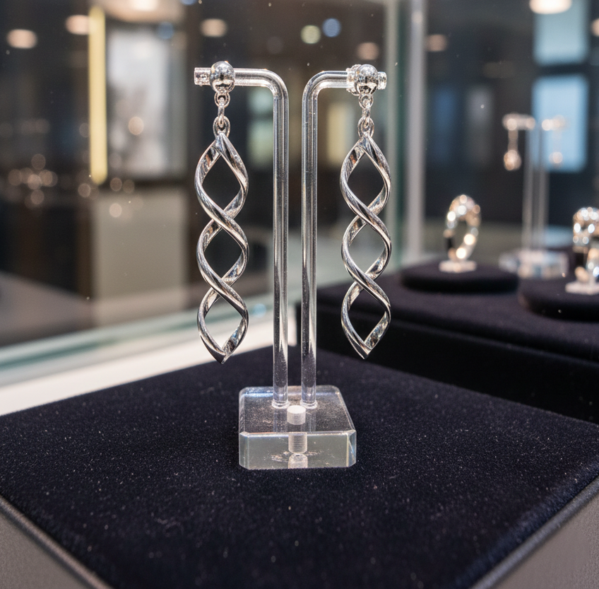 Boucles d’Oreilles Torsadées en Argent 925 – Élégance Spirale