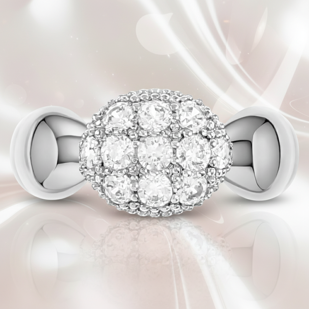 Bague Pavée en Zirconium – Argent 925 Rhodié