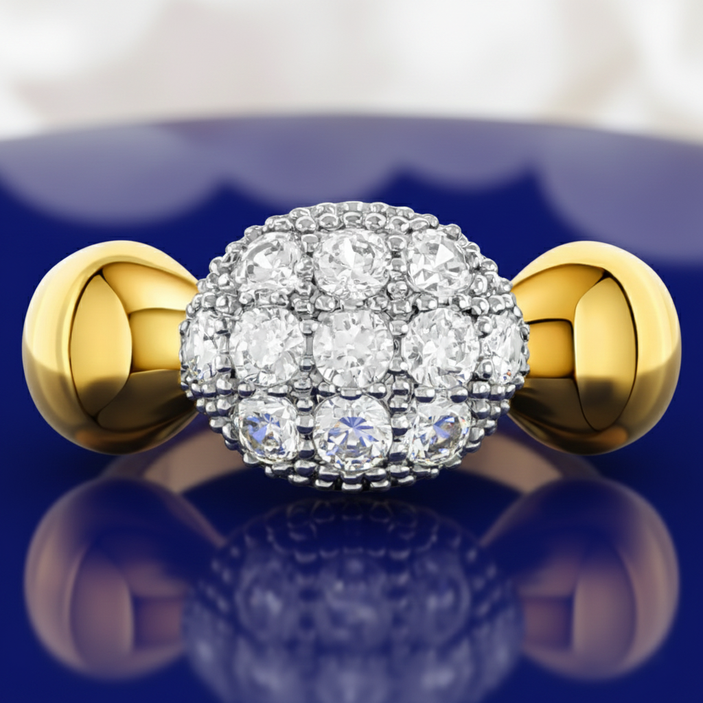 Bague Pavée en Zirconium – Plaqué Or 18 Carats